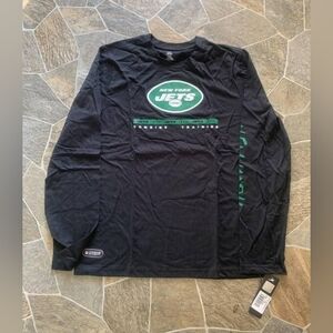 NFL New York Jets Black and Green Long Sleeve Tee LG